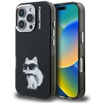 Karl Lagerfeld IML Aquarelle Choupette & Logo iPhone 16 Pro Case - Black