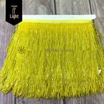 Rankų darbo karoliukų, kristalų ir auksinio kutuko sceninis kostiumas 15cm Length X 1 Yard Width citrinos geltonos spalvos