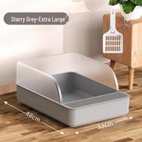 Extra Large Semi-Enclosed Odor-Proof Cat Litter Box Set Small for Kittens - Simple White (Not Recommended)