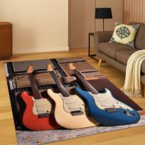 3D Fender Guitar Bass Instrument Music Logo Carpet Rug for Bedroom Living Room Sofa Doormat Home Decor,Area Rug Non-slip Gift 40x60cm