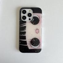Svajinga INS Žvilganti Didelių Akių Komiksų Mergaitė Mielas Telefono dėklas, skirtas iPhone 17 16 15 14 11 12 13 Pro Max Plus Galinis dangtelis iPhone 14 Pro