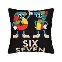 Meme 67 Six Seven Italian Brainrot Pillowcase Soft Fabric Cushion Cover Decorative  Pillow Case Cover Sofa Square 40*40cm 30x30cm 12x12in