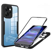 Skysto silikono 360 laipsnių hibridinis dėklas, skirtas Xiaomi Redmi 13 12 4G 13C 5G 12C 10 Prime Note Pro 5G 12S 4G Protect smūgiams atsparus pilnas apsauginis dangtelis Redmi 12 4G juoda