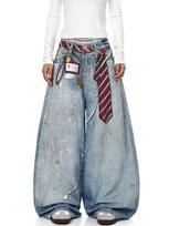 Vintage Distressed 3D Print Tie-Dye Hip Hop Jazz Dance Jeans for Women S