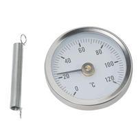 Bimetal Pipe Thermometers Industrial Pipeline Rohrthermometer Thermometer 0-120℃ 63mm Analog Anlegethermometer Heating Pipe China Mainland