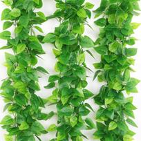 Dirbtinis pothos vynmedis oro kondicionieriaus ir vandens vamzdžių uždengimui, radiatoriaus dekoracija plastikiniais lapais 76 Leaf Iron-Vine Pothos