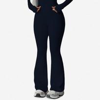 Waist-Cinching Yoga Set: Long-Sleeve Jacket & Butt-Lifting Micro-Flare Pants - Women's Sportswear for Autumn/Winter. S