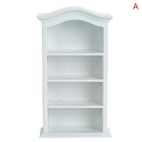 1:12 Lėlių namų mini baldų modelis Miniatiūrinis scenos studijos knygų spintos ornamentas balta