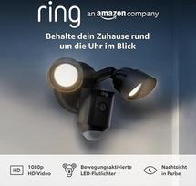 "Amazon" žiedinė prožektorių kamera "Wired Plus" | 1080p HD vaizdo įrašas, judesiu įjungiami LED prožektoriai, įmontuota sirena, laidinis montavimas | Su 30 dienų nemokama "Ring Protect" plano bandomąja versija | Juoda
