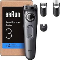 "Braun BT3525 Series 3" elektrinis barzdos skustuvas vyrams, 4 priedai, itin aštrūs "ProBlade" ašmenys, 50 min. baterijos veikimo laikas, belaidis barzdos skustuvas, 40 ilgių, atsparus vandeniui, pilkas