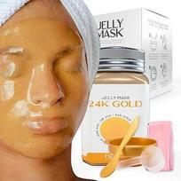 "BRÜUN Peel-Off" 24K aukso želė kaukė veido priežiūrai - 23 ml oz guminės kaukės indelis 30-35 procedūroms - odos priežiūros drėkinamoji gelio kaukė iš SPA rinkinio vyrams, moterims ir suaugusiesiems