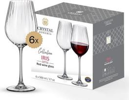 "Crystal Bohemia" raudonojo vyno taurės - "Tulip" taurės - 6 taurių rinkinys po 500 ml - saugios plauti indaplovėje, patvarios, atsparios įbrėžimams ir be švino - elegantiškos krištolo stiklo taurės vynui - idealiai tinka kaip dovana vynui