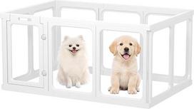 "Gardner Pet" akrilinis šuniukų bėgimo takas, 60 cm, 10 panelių, šuniukų aptvaras namams, sulankstomas, skaidrus, su siurbtukais, aptvaras, šunims, tinka šuniukams, triušiams, katėms, kiaulėms, baltas