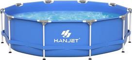 "Hanjet" plieninio rėmo baseino rinkinys, PE baseinas, antžeminis baseinas, sodo baseinas, draugiškas aplinkai, vasaros baseinas, plieninio rėmo baseinas, plaukimo baseinas lauke, kieme, apvalus, mėlynas