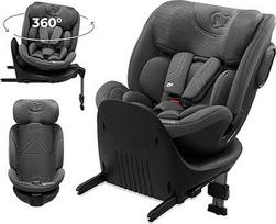 "Kinderkraft XRIDER2 I-SIZE 40-150 cm, vaikiška kėdutė 0-36 kg, 0-12 metų, 5 taškų saugos diržai, pasukama 360 laipsnių kampu, vaikiška automobilinė kėdutė su ISOFIX, FWF ir RWF, sustiprinta galvos atrama, atminties putos, pilka