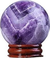 "Nupuyai" 45 mm ametisto kristalų kamuolys su kamuolio stovu, natūralaus brangakmenio laimės spėjimo kamuolys, Reiki kristalų gydomasis akmuo Meditacija Feng Shui raganų Wicca dekoracijos