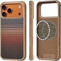 "pitaka" dėklas "iPhone 17 Pro", magnetinis apsauginis dėklas su visiška apsauga, suderinamas su "Magsafe", visiškai apsaugotas mobiliojo telefono dėklas, pagamintas iš aramido pluošto ir TPU, karinis apsauginis dėklas, saulėlydis