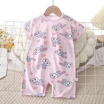 Baby Summer Cotton Romper - Short-Sleeved Onesie for Newborn Girls and Boys 59 cm