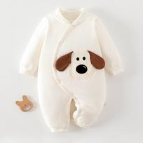 Newborn Unisex Padded Baby Onesie - Thin, Warm Outerwear for Spring, Autumn, Winter 80 cm kremas baltos spalvos