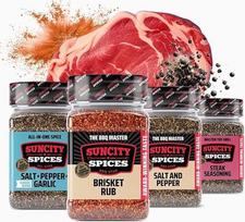 "SunCity Spices" 4 dalių grilio prieskonių rinkinys - grilio prieskoniai dovanų dėžutėje, 4 x 280 g (4 x 280 g, "Best of Beef")