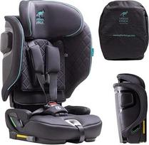 "Urban Kanga Wallaroo Grow 76-150 cm" - sulankstoma vaikiška kėdutė su ISOFIX, sertifikuota R129, kelioninė automobilinė kėdutė vaikams nuo 15 mėnesių iki 12 metų (juoda)