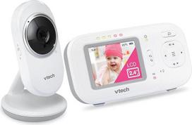 "VTech" kūdikių monitorius su 2,4 colio ekranu, naktinio matymo funkcija, dvipusio ryšio funkcija, temperatūros jutikliu, triukšmo indikatoriumi, iki 300 m atstumu, raminančiais garsais ir lopšinėmis, be "Wi-Fi": VM320