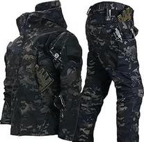2 dalių snieglenčių sniego kostiumas Softshell striukė vyrams Karinė apranga Kovinis kostiumas Lauko slidinėjimo kostiumas Taktinė striukė ir kelnės slidinėjimui Lauko sportas