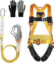 Apsaugos nuo kritimo saugos diržas, saugos diržas, skirtas sugauti kritimą, su 2 x didelėmis sagtimis ir 2 x 2 m virvėmis, 150 kg keliamoji galia, skirtas darbui ore, stogdengiams
