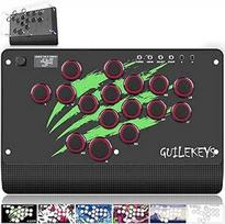 Arcade Fight Stick GM-16, visų mygtukų "Gamerfinger" su pasirinktinėmis RGB ir Turbo funkcijomis, arkadinis valdiklis "Street Fight", skirtas PC/PS4/PS3/Switch/Steam žaidimų klaviatūrai, palaiko "Hot Swap" ir SOCD