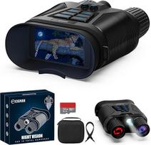 CIGMAN Real 4K naktinio matymo žiūronai, infraraudonųjų spindulių naktinio matymo akiniai su spalvotu naktiniu įrašymu, 7x objektyvas su danga, 18 valandų baterijos veikimo laikas, skirti laukinei gamtai, saugumui ir nuotykiams lauke