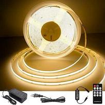 COB LED juosta 2700 K šiltai balta, 10 m reguliuojamos 24 V lanksčios COB LED juostelės, 384LEDs/M, GS maitinimo šaltinis, su RF nuotolinio valdymo pultu, CRI90+ ryški šviesa televizoriui, "pasidaryk pats" dekoracijoms