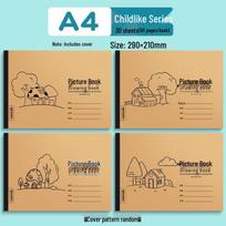 Mengjin Extra Thick A4 Sketchbook: Children's Blank Drawing & Doodle Book for Kindergarten & Primary Students