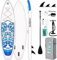 FunWater 10'6"-11'6" SUP lenta, su blizgančia stovinčia irklente, idealiai tinkanti pradedantiesiems ir šeimoms, su apsauginiu deniu, padėklu, pumpu ir pilnos komplektacijos bėgimo lenta