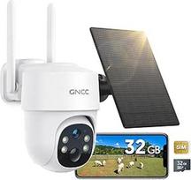 GNCC 4G LTE lauko saulės stebėjimo kamera su SIM kortele, 2K 3 MP stebėjimo kamera lauke be WLAN lauko baterijos, 355°/90° pasukama, spalvotas / infraraudonųjų spindulių naktinis matymas, dvipusis garsas, IP65, GW3