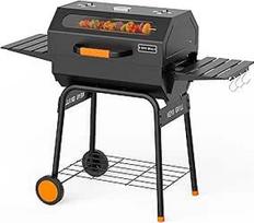 KEYO GRILL 23 colių medžio anglių kepsninė - 469 kv. colių, penkiakampė medžio anglių kepsninė su apžiūros langu, orkaitės dangčiu ir sustiprintomis chromuotomis kepimo grotelėmis, idealiai tinka sode, pašiūrėje, terasoje