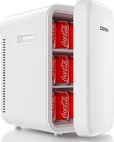 Mini šaldytuvas 18 l, 2 in 1 mažas šaldytuvas su aušinimo ir šildymo funkcija, nešiojamas su aušinimo ir šildymo funkcija, mažas gėrimų šaldytuvas 12 V DC/220 V AC, skirtas namams, biurui, stovyklavietei ir automobiliui