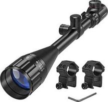 Paike šautuvo optika 6-24 x 50 mm su raudonu ir žaliu apšvietimu ir atstumo matavimo taikikliu, 1 colio vamzdžio skydeliu