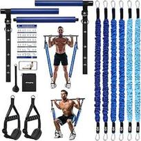 Pilates Bar Set mit Widerstandsbänder Krafttraining 180LBS/140LBS/240LBS/360LBS Pasipriešinimo juostos Fitnessbänder Set & Pilates-Stange, Griffe für Fitness/Yoga/Gym
