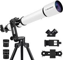 Refraktorinis astronominis teleskopas su 1000 mm ir 90 mm diafragma suaugusiems pradedantiesiems su didelio tikslumo reguliavimu Telefono adapterio laikiklis Trikojis su Vertisteel AZ laikikliu
