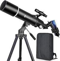 Suaugusiesiems skirti astronomijos teleskopai, 80 mm diafragmos 600 mm refraktoriaus teleskopas vaikams, pradedantiesiems, kompaktiškas ir nešiojamas kelioninis teleskopas su kuprine