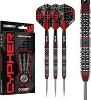 WINMAU Darts Cypher Series 90 % Profesionalus volframo strėlyčių rinkinys su strėlyčių skrituliukais ir strėlyčių koteliais - galimi svoriai: 18 g minkštas antgalis, 22 g, 24 g ir 26 g plieninis antgalis.