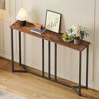 YITAHOME Siauras konsolinis staliukas, 20 x 100 x 80 cm, juodos spalvos konsolinis staliukas, 20 cm gylio, aukštas šoninis staliukas, prieškambario staliukas, siauras sofos staliukas prieškambaryje, svetainėje, miegamajame