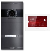 VDM10 2.0 video domofonas | Pilnas komplektas su keičiamu vardiniu skydeliu | 1 skambinimo mygtukas | Plug & Play | DB 703 Blizgi geležis | Neo