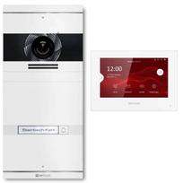 VDM10 2.0 video domofonas | Pilnas komplektas su keičiamu vardiniu skydeliu | 1 skambinimo mygtukas | Plug & Play | RAL 9016 Balta | Neo