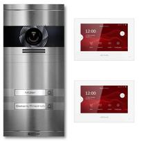 VDM10 2.0 video domofonas | Pilnas komplektas su keičiamu vardiniu skydeliu | 2 skambinimo mygtukai | Plug & Play | Šlifuotas nerūdijantis plienas | Neo