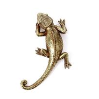 Gecko sienos dekoras Derva Auksinė driežo skulptūra Tinka vidaus ir lauko erdvėms, įskaitant namų biurą ir sodybos aplinką auksinė