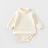 Unisex Baby Velvet Onesie - 280g Soft Triangle Bodysuit for Autumn/Winter 73 pilkšvai balta