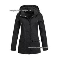 Women's Loose Mid-Length Windbreaker Jacket XXL juoda