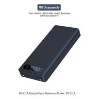 Qc/Pd greito įkrovimo 8X18650 LCD akumuliatoriaus maitinimo bloko dėklas, akumuliatoriaus laikymo dėžutė Normal juoda