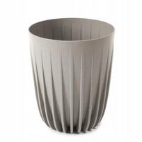 Plastikinis vazonas su įdėklu "Mira Eco wood" 14,5 cm pilkos spalvos